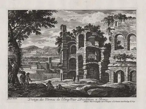 Vestige des Termes de l'Empereur Diocletian a Rome.- Roma Rome Rom Terme di Diocleziano Baths of Diocletian ar
