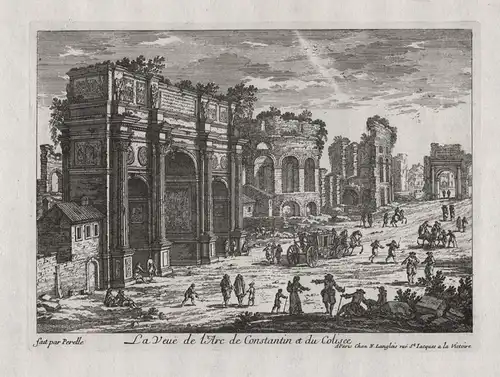 La veue de l'Arc de Constantin et du Colisee.- Roma Rome Rom Arco di Constantino Arch of Constantine Colosseum