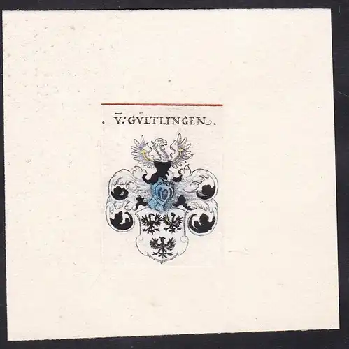 V: Gültlingen - Gültlingen Wappen Adel coat of arms heraldry Heraldik