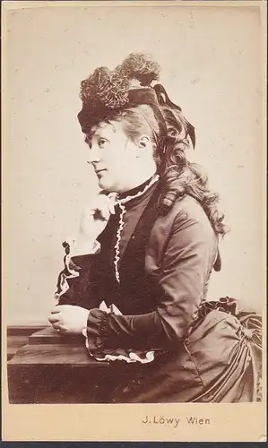 Friederike Kronau (1841-1918) - Schauspielerin Theater Duisburg Wien Burgtheater Budapest / Portrait CDV Foto