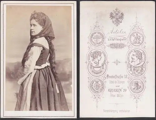 Karoline Seitler-Münzberg (1847-1905) - Schauspielerin Theater Wien Prag / Portrait CDV Foto Photo vintage