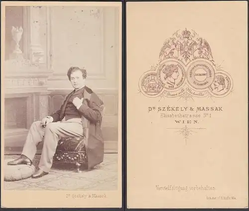 Adolf von Sonnenthal (1834-1909) - Schauspieler Theater Wien Pest Prag / Portrait CDV Foto Photo vintage