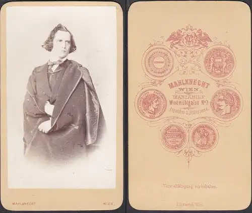 Joseph Wagner (1818-1870) - Schauspieler Theater Wien / Portrait CDV Foto Photo vintage
