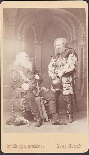 Hermann Schöne (1836-1902) + Ludwig Gabillon (1828-1896) in Landfrieden - Schauspieler Wien Theater  / Portrai
