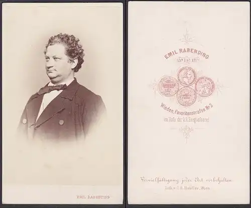 Karl Treumann (1823-1877) - Schauspieler Operettensänger Tenor Schriftsteller Hamburg Wien Operette / Portrait