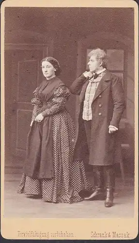 Joseph Lewinsky (1835-1907) + Charlotte Wolter (1834-1897) in Maria Magdalena - Schauspieler Theater Wien Köln