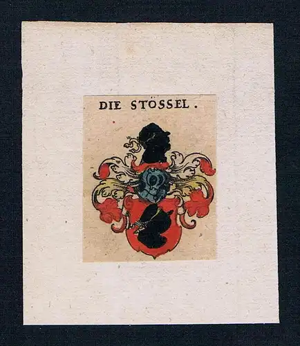 . die Stössel Wappen coat of arms heraldry Heraldik Kupferstich