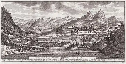 Representation du Bourg de Schwyts en Suisse & de quelques Lieux voisins - Schwyz Panorama Gesamtansicht Schwe