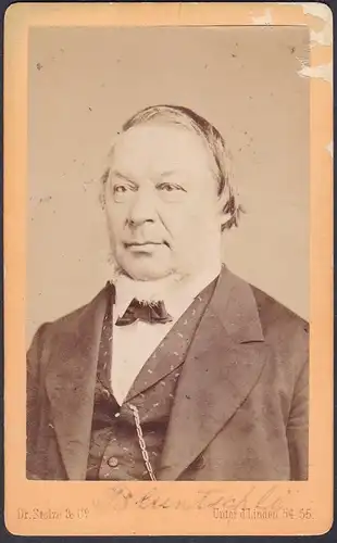 Johann Caspar Bluntschli (1808-18841) - Rechtswissenschaftler Zürich München Heidelberg / Portrait CDV Foto Ph