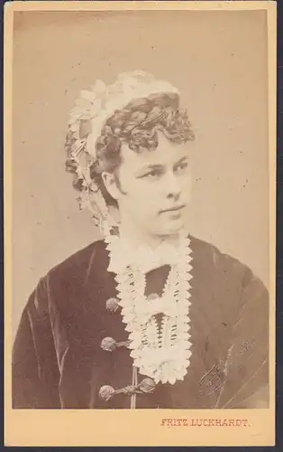 Klara Ziegler (1844-1909) - Schauspielerin Theater Wien München Leipzig Berlin / Portrait CDV Foto Photo vinta