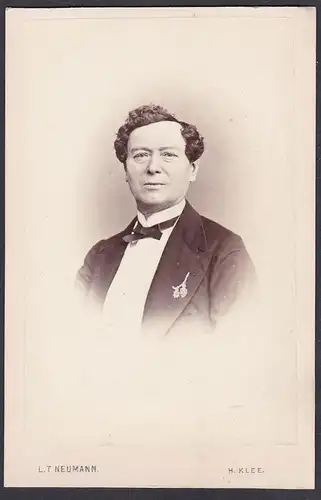 Karl Fichtner (1805-1873) - Schauspieler Wien Theater Burgtheater Coburg Gastein / Portrait CDV Foto Photo vin