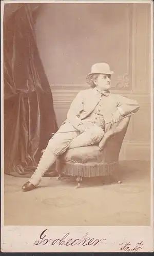Anna Grobecker (1827-1908) - Opernsängerin Opera singer Oper Mezzosopran Wien Breslau Budapest / Portrait CDV