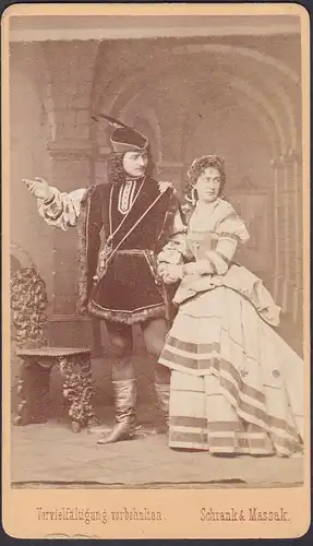 Auguste Wilbrandt-Baudius (1843-1937) als Romeo und Julia (?) - Schauspielerin Theater Wien Leipzig Dresden Bu