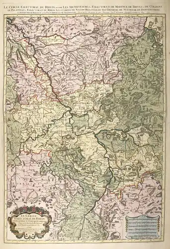 Le Cercle Eslectoral du Rhein subdivisé les Estats qui le composent - Rhein Rheinland Pfalz Worms Heidelberg M