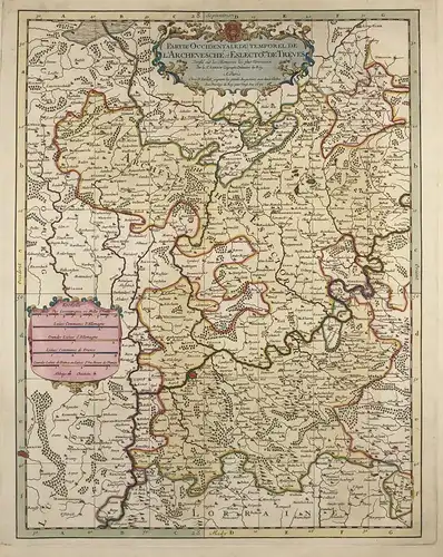 Partie occidentale du temporel de l'Archevesche et Eslectorat de Treves - Trier Kurtrier Kurfürstentum Traben-