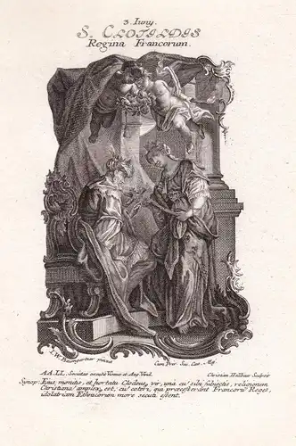 S. Clotildis - Chlothilde / Clotilde / 3. Juni June - Heilige Heiligenbild Holy Card / Geburtstag / Birthday