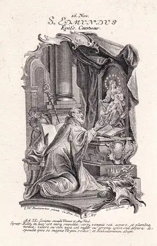 S. Edmundus - Edmund von Ostanglien / Edmund the Martyr 20. November - Heiliger Heiligenbild Holy Card  / Gebu