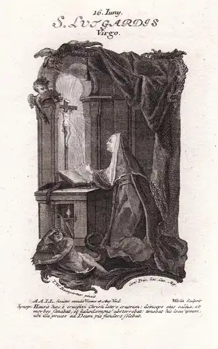 S. Lutgardis - Luitgard von Tongern / Lutgardis of Aywières / 16. Juni / Heilige Heiligenbild Holy Card / Gebu