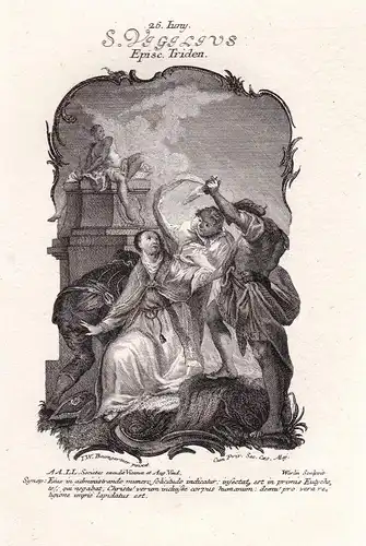 S. Vigilius - Vigilius von Trient / Vigilio di Trento / 26. Juni / Heiliger Heiligenbild Holy Card  / Geburtst