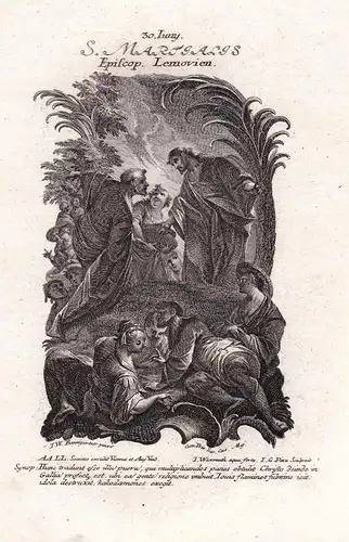 S. Martialis - Martialis von Limoges / Martial de Limoges / 30. Juni june -  Heiliger Heiligenbild Holy Card