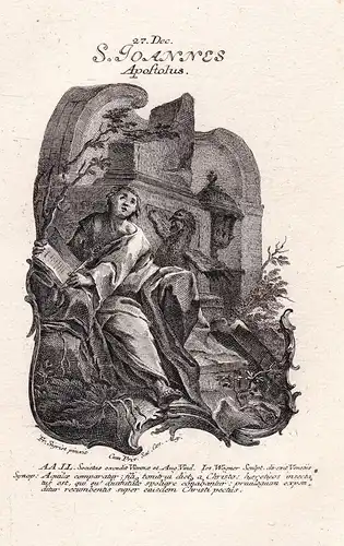 S. Ioannes - Johannes Apostel John the Apostle Evangelist 27 Dezember -  Heiliger Heiligenbild Holy Card  / Ge