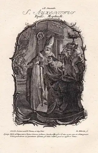 S. Auxentius - Auxentius von Mopsuetia 18. Dezember / Heiliger Heiligenbild Holy Card / Geburtstag / Birthday