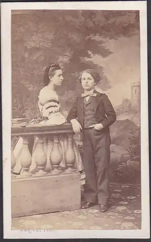 Comte de Chabrol und Comtesse de Semaisons / Portrait CDV Foto Photo vintage noblesse Adel