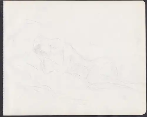 (Skizze einer liegenden Frau) - sketch / woman / femme / Zeichnung dessin drawing