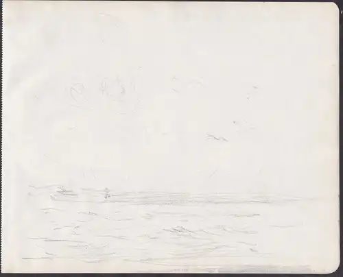 (Zeichnung Meerlandschaft) - Meer / Strand / sea / mer / Zeichnung dessin drawing