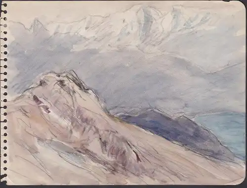 (Berglandschaft) - mountain landscape /  Aquarell watercolor aquarelle