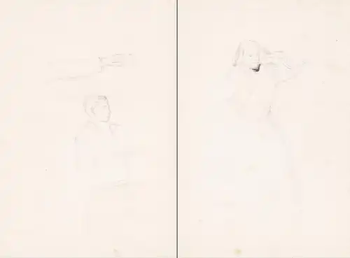(Skizze einer Frau) - sketch of a woman / Zeichnung dessin drawing
