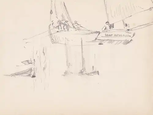 (Skizzen von Segelschiffen) - sailing ships / sketches / Zeichnung dessin drawing
