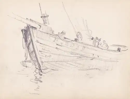 (Der Bug eines Segelschiffes) - the bow of sailing ship / Zeichnung dessin drawing