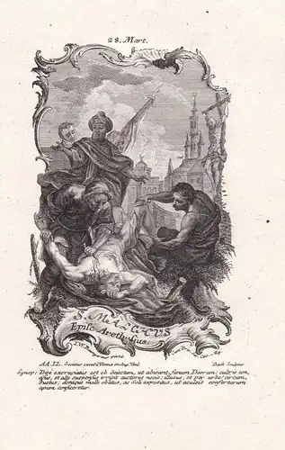 S. Malchus Episc Arethusius - Heiliger Malchus / 28. März -  Heiligenbild Holy Card  / Geburtstag / Birthday