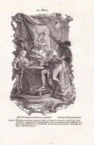 S. Eduardus Rex Angliae - Heiliger Eduard I / St. Edward the Martyr / 18. März / Heiligenbild Holy Card  / Geb