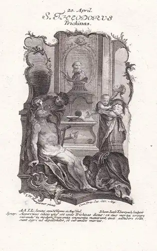 S. Theodorus Trichinas - Heiliger Theodor Trichinas / Saint Theodore Trichinas / 20. April -  Heiligenbild Hol