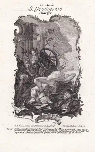 S. Georgius Martyr - Heiliger Georg der Märtyrer / Saint George / 23. April / Heiligenbild Holy Card  / Geburt