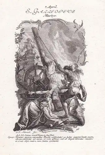 S. Galliopius Martyr - Heiliger Kalliopios / Saint / 7. April -  Heiligenbild Holy Card  / Geburtstag / Birthd