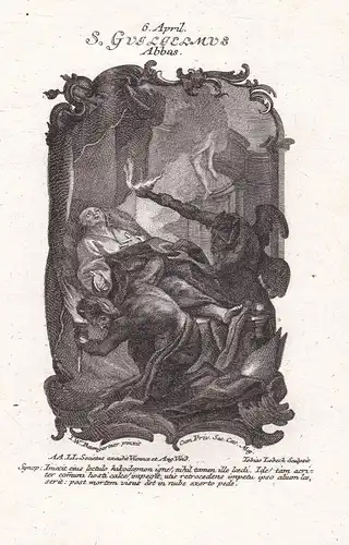 S. Guilielmus Abbas - Heiliger Wilhelm von Aebelholt - 6. April -  Heiligenbild Holy Card  / Geburtstag / Birt