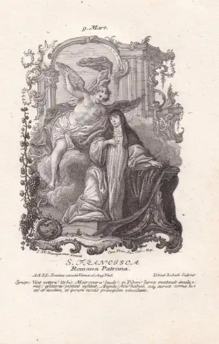 S. Francisca Romana Patrona - Heilige Franziska von Rom / Francesca Romana / 9. März / Heiligenbild Holy Card