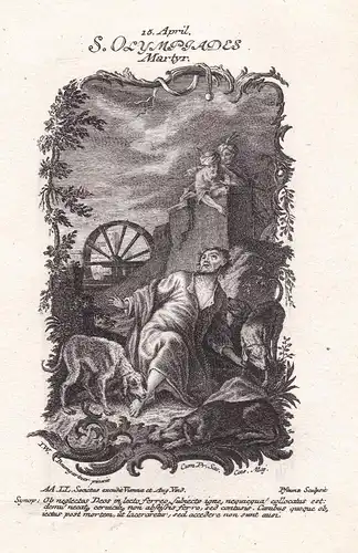 S. Olympiades Martyr - Heilige Olympiadis / Martyr / Persia / Persien / 15. April -  Heiligenbild Holy Card  /