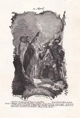 S. Leo Pont Max - Heiliger Leo I der Große / Pope Papst Papa / 11. April -  Heiligenbild Holy Card  / Geburtst
