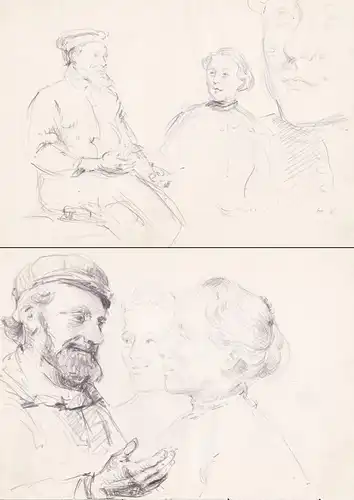 (Fischer mit Frau / Fisherman with woman) - Zeichnung dessin drawing