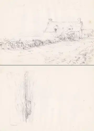 (Landhaus am Meer / Country house by the sea) - Maison de campagne à la mer / Zeichnung dessin drawing