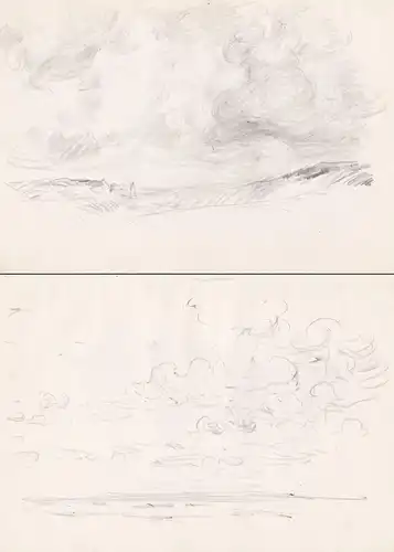 (Küstenlandschaft bei Sturm / Coastal landscape during storm) - Paysage côtier pendant une tempête / Zeichnung