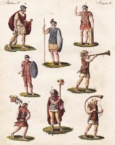 Alterthümer V / Antiquites V - Roemische Fusssoldaten - Römische Soldaten Römer Romans Fußsoldaten Fußsoldat f