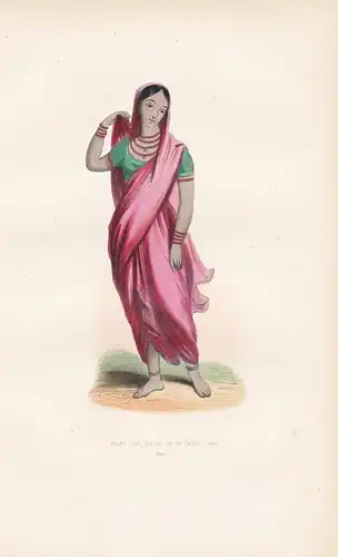 Jeune fille indoue de la haute classe (Asie) - India Indian girl Indien Asia Asien Asie costume Trachten costu