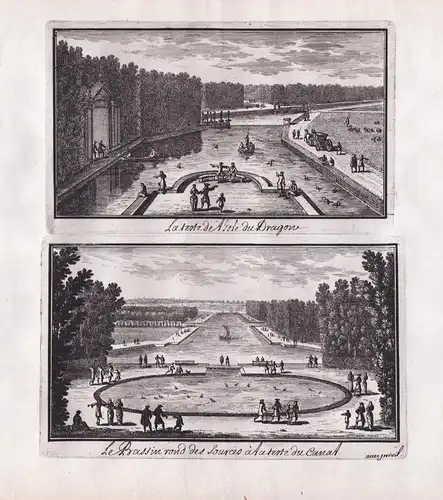 La Teste de l'Isle du Dragon / Le Bassin rond des Sources a la teste du Canal. - Chateau de Chantilly Schloß c