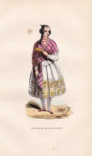 Jeune fille de l'ile de la Conception - Conception Island Indian Ocean Indischer Ozean costumes Trachten