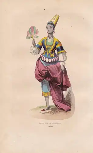 Jeune Fille de Timbouctou (Afrique) - Timbuktu Mali Afrika Africa Mädchen girl Tracht Trachten costumes Grafik